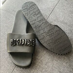 Karl Lagerfeld Black Slide Sandals